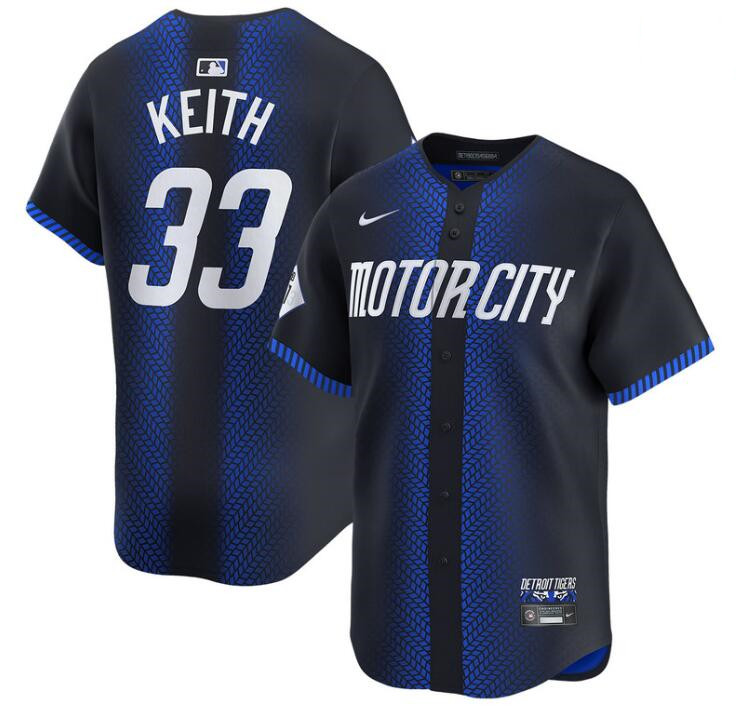 Men's Detroit Tigers #33 Colt Keith 2024 Navy City Connect Cool Base Limited Stitched Jersey